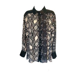 Lysse Animal Print Button Down Shirt  Oversized S